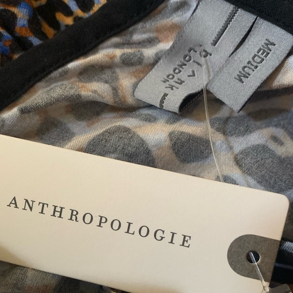 ANTHROPOLOGIE BLNK Moira Peplum Ruffled Animal Print size M - Picture 7 of 7